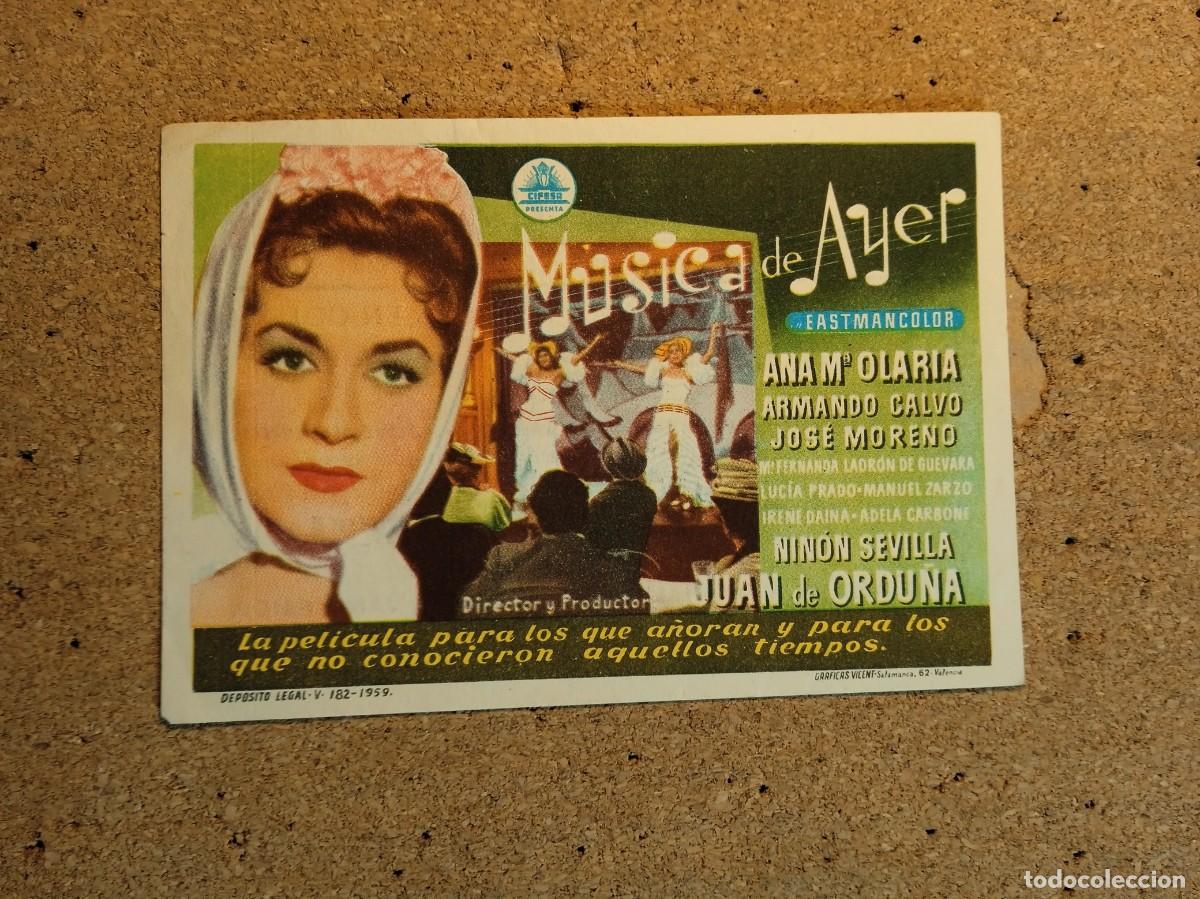 Cinema: FOLLETO DE MANO CON PUBLICIDAD MUSICA DE AYER