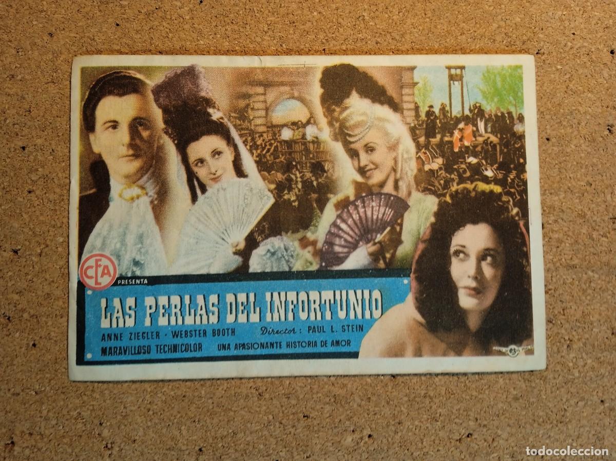 Cine: FOLLETO DE MANO CON PUBLICIDAD LAS PERLAS DEL INFORTUNIO