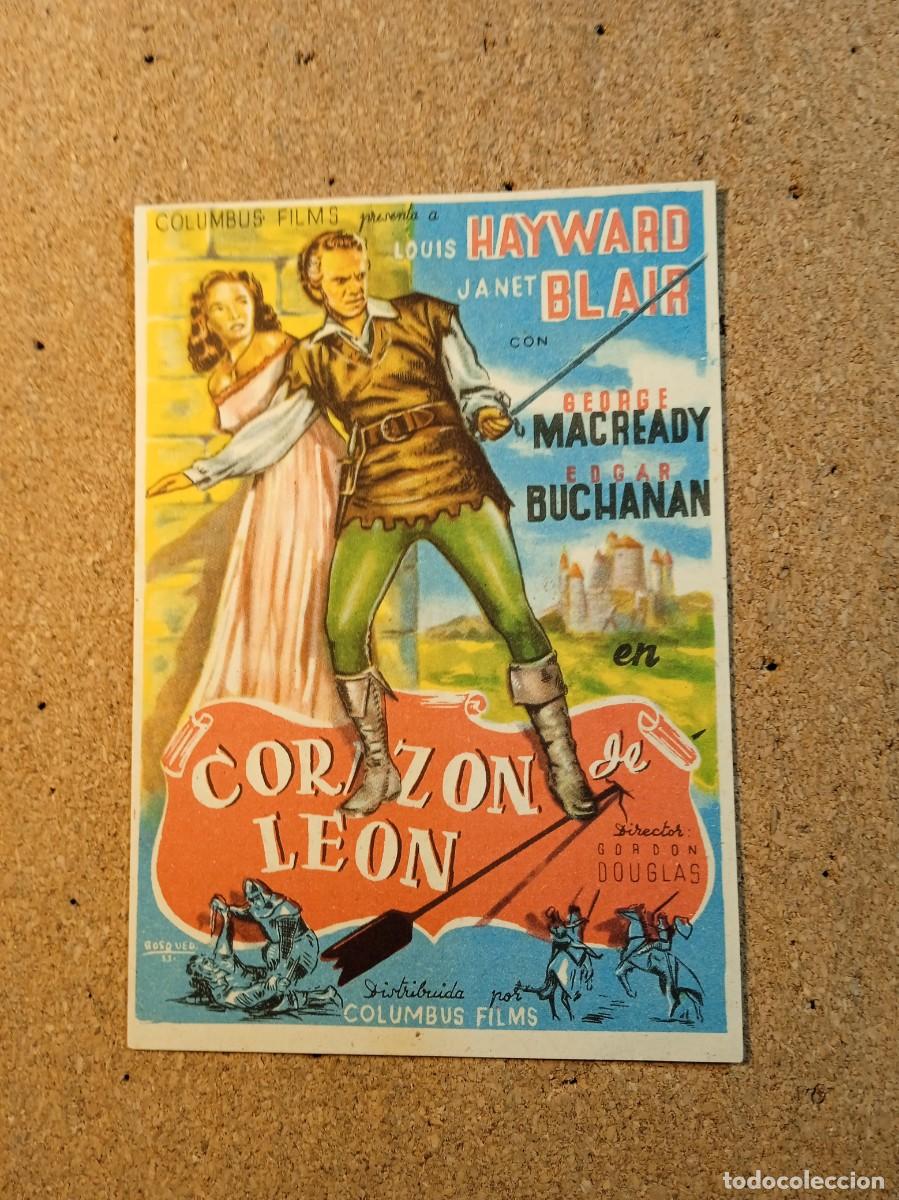 Cine: FOLLETO DE MANO CON PUBLICIDAD CORAZON DE LEON
