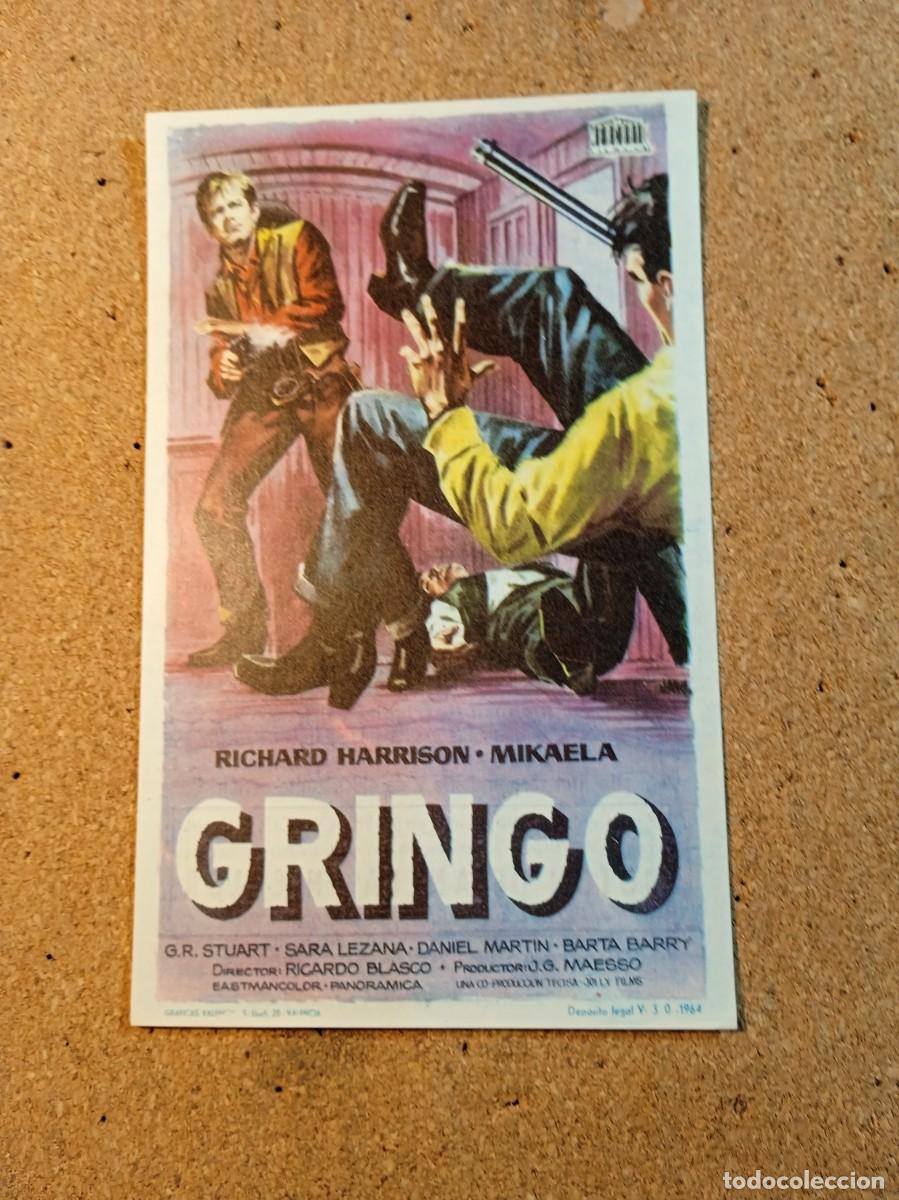 Cine: FOLLETO DE MANO CON PUBLICIDAD GRINGO