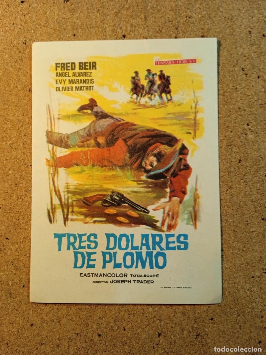 Cine: FOLLETO DE MANO CON PUBLICIDAD TRES DOLARES DE PLOMO