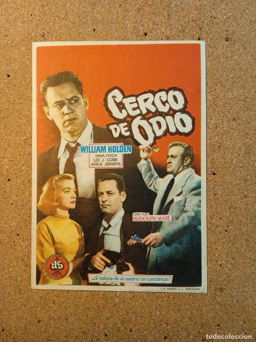 Cine: FOLLETO DE MANO CON PUBLICIDAD CERCO DE ODIO