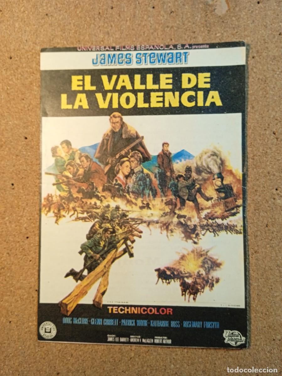 Cine: FOLLETO DE MANO CON PUBLICIDAD EL VALLE DE LA VIOLENCIA
