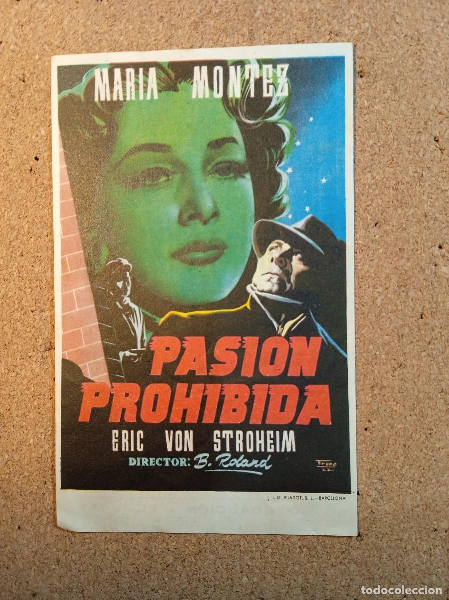 Cine: FOLLETO DE MANO CON PUBLICIDAD PASION PROHIBIDA