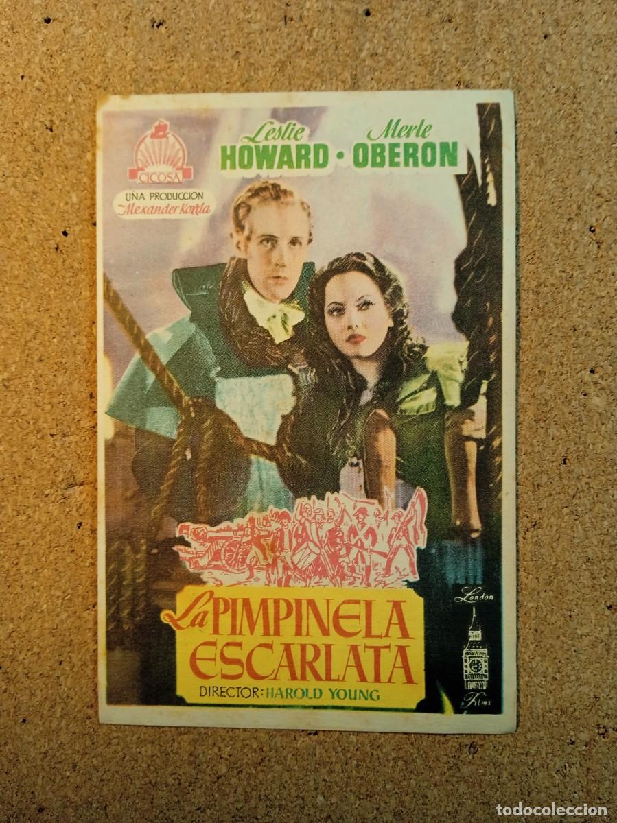 Cine: FOLLETO DE MANO CON PUBLICIDAD LA PIMPINELA ESCARLATA