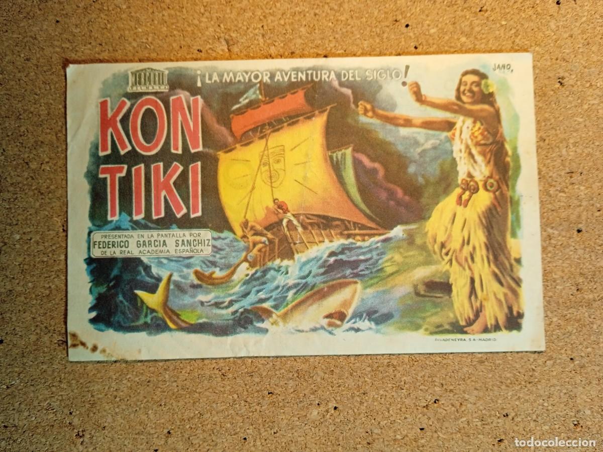 Cine: FOLLETO DE MANO CON PUBLICIDAD KONTIKI