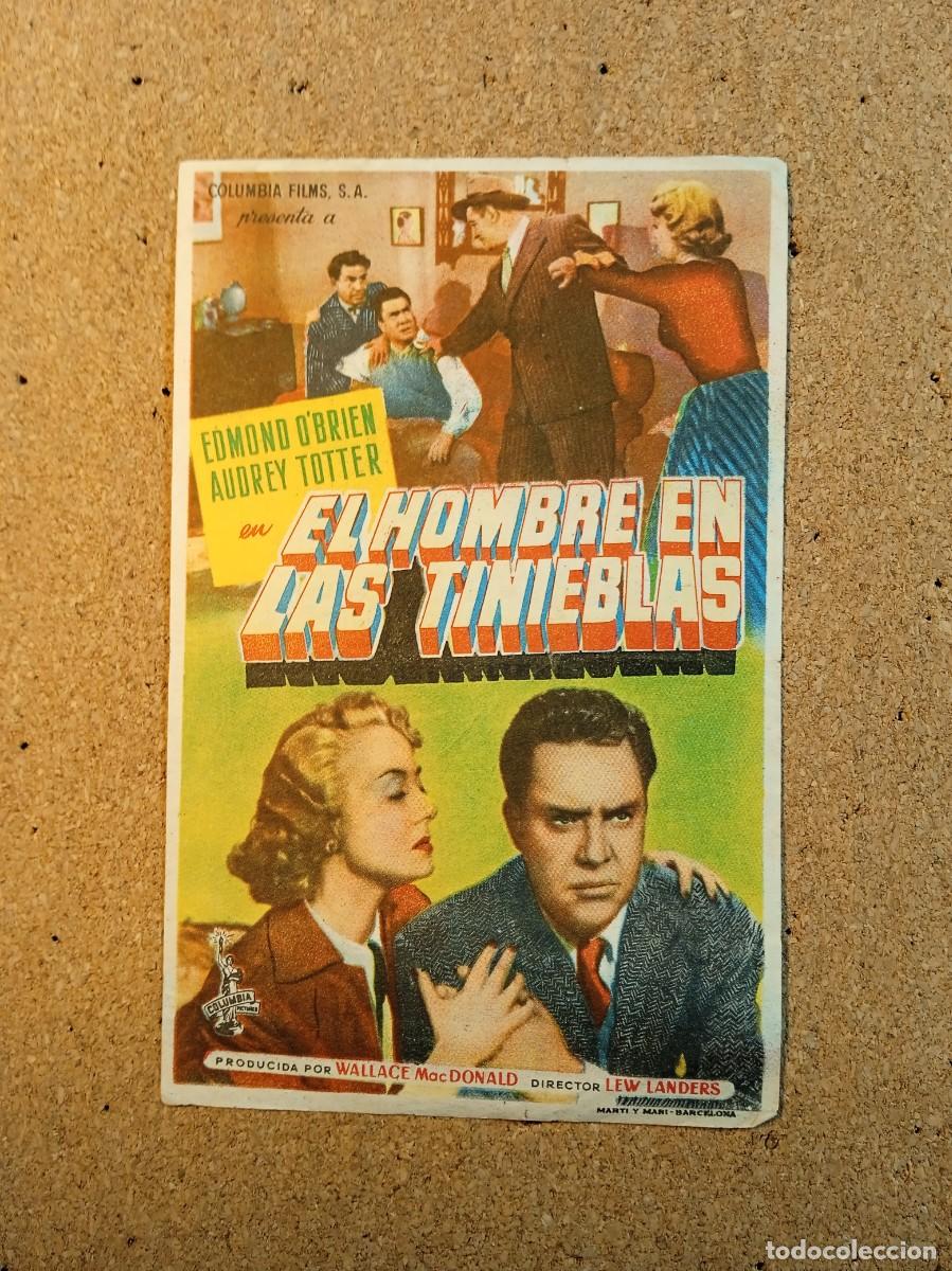 Cine: FOLLETO DE MANO CON PUBLICIDAD EL HOMBRE EN LAS TINIEBLAS