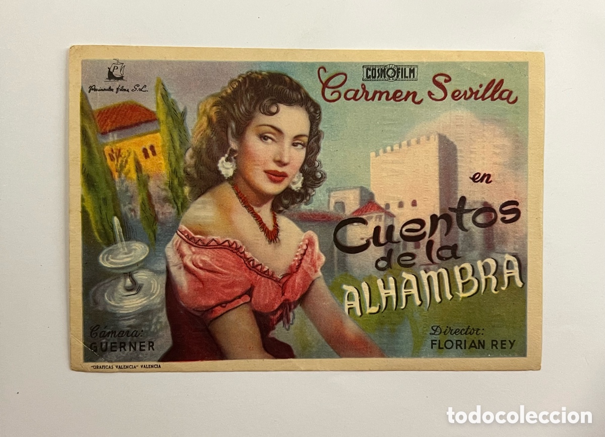 Cine: T&Agrave;RREGA. MAJESTIC CINEMA.. Folleto CUENTOS DE LA ALHAMBRA, con Carmen Sevilla (a.1951)