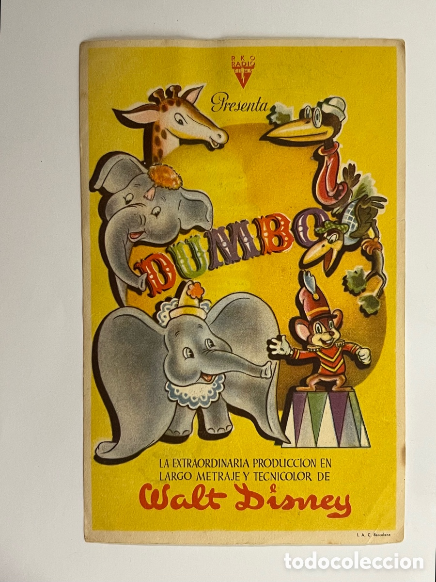 Cine: Dumbo Walt Disney 1941 Sin Publicidad