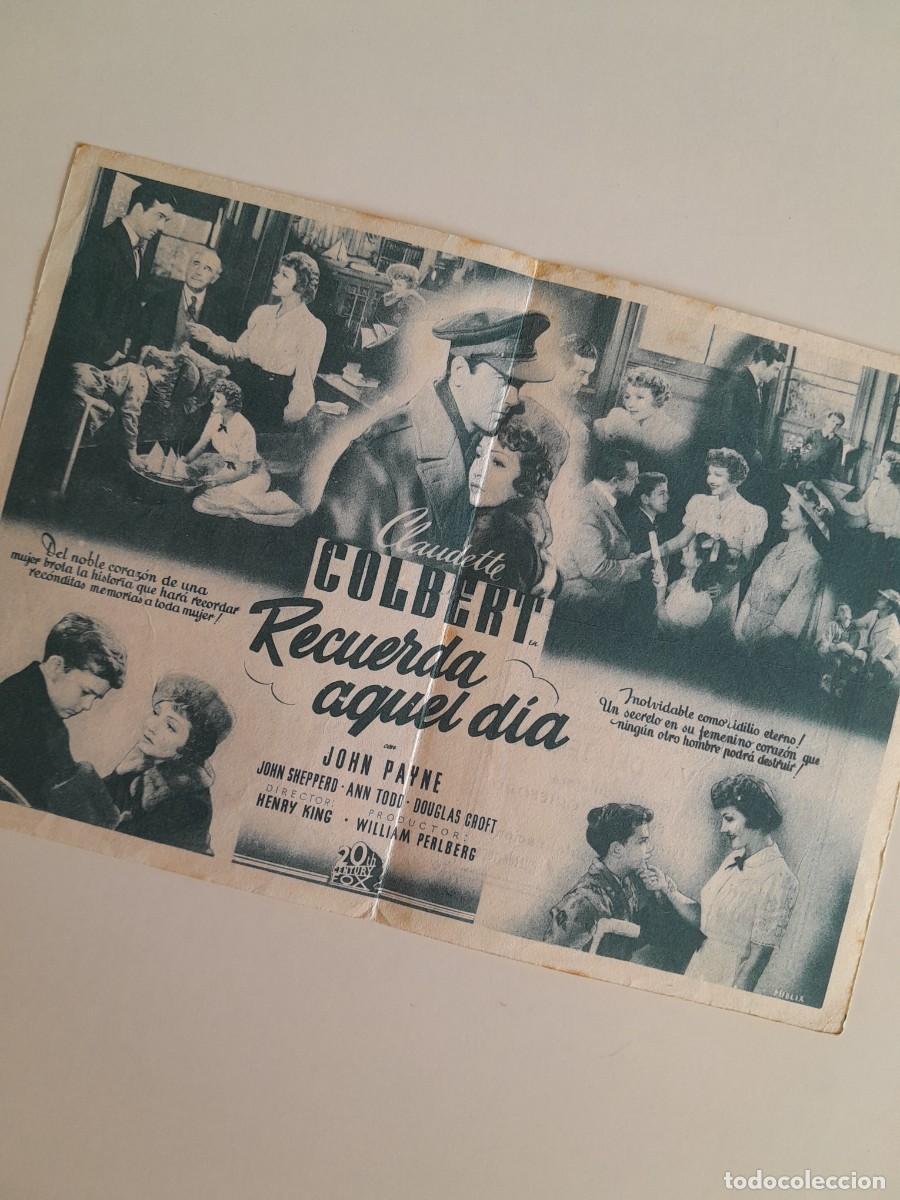 Cine: PROGRAMA DE CINE RECUERDA AQUEL D&Iacute;A (CINEMA LA RAMBLA, 1945) - Foto 2