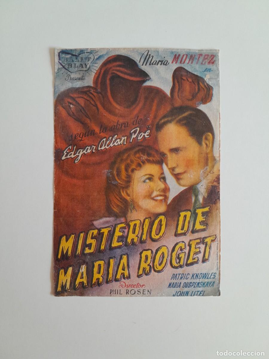 Cine: PROGRAMA DE CINE MISTERIO DE MARIA ROGET (1942)