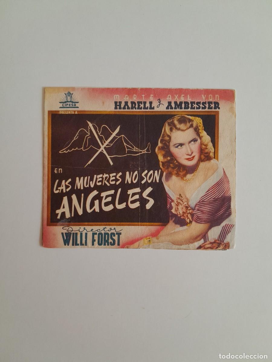 Cine: PROGRAMA DE CINE LAS MUJERES NO SON &Aacute;NGELES (TEATRO ALHAMBRA, 1943)
