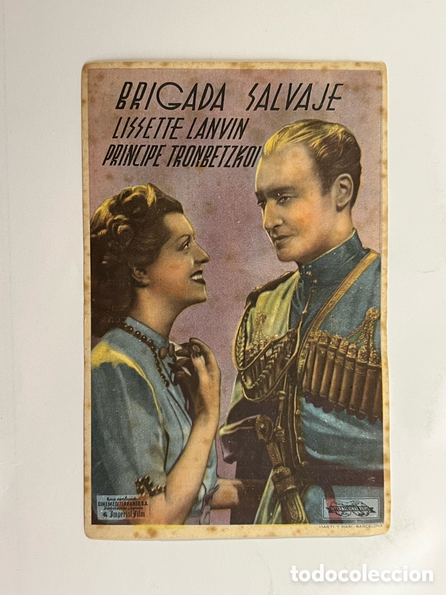 Cine: VILAFRANCA DEL PENEDES. Programa Teatro Principal - Cinema Bolet.. BRIGADA SALVAJE (a.1941)