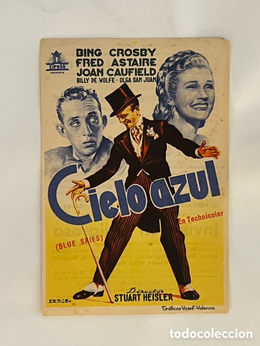Cine: T&Aacute;RREGA. MAJESTIC CINEMA.. Programa CIELO AZUL, con BING CROSBY, FRED ASTAIRE.. (a.1951)