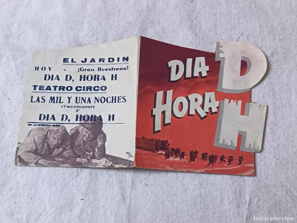 Cine: Curioso Folleto de Cine de Mano Troquelado, D&iacute;a D Hora H