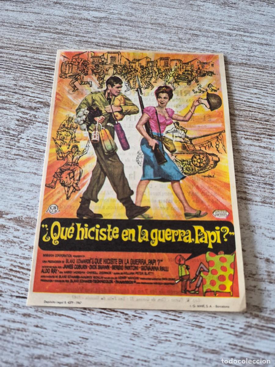 Cine: Que hiciste en la guerra papi | Blake Edwards James coburn | Victoria | Programa cine folleto