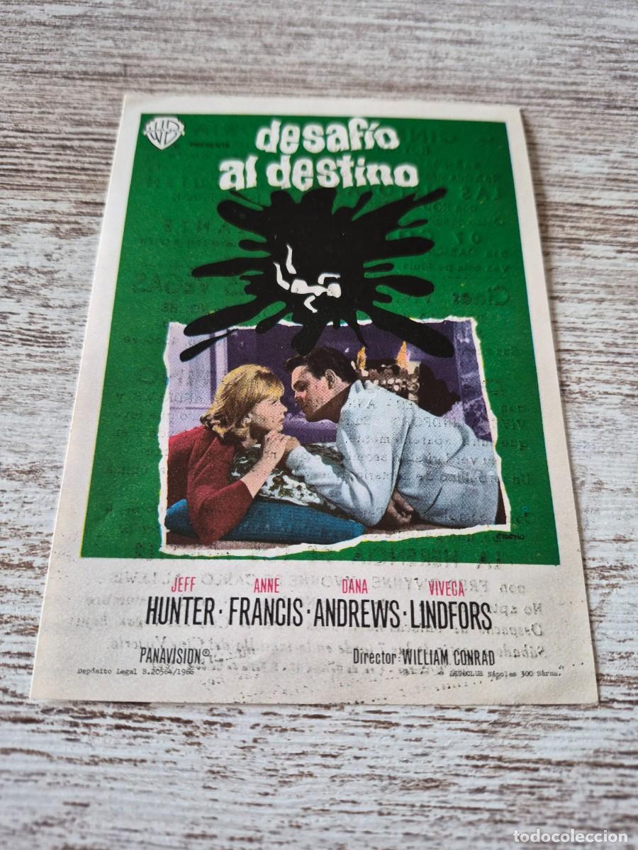 Cine: Desaf&iacute;o al destino | William conrad Jeff Hunter Anne francis | Victoria | Programa cine folleto