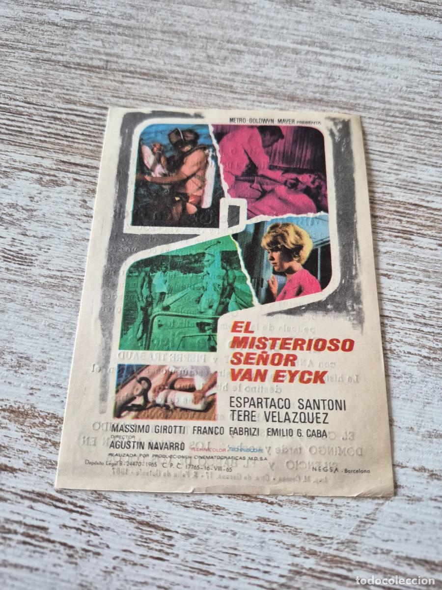 Cine: El misterioso se&ntilde;or van eyck | Espartaco santoni tere velazquez | Victoria | Programa cine folleto