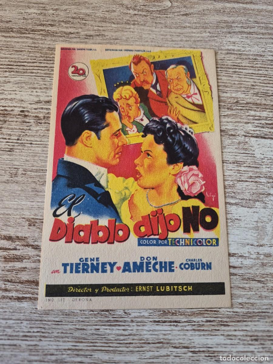 Cine: El diablo dijo no | Gene Tierney Don Ameche Charles Coburn | Programa cine folleto