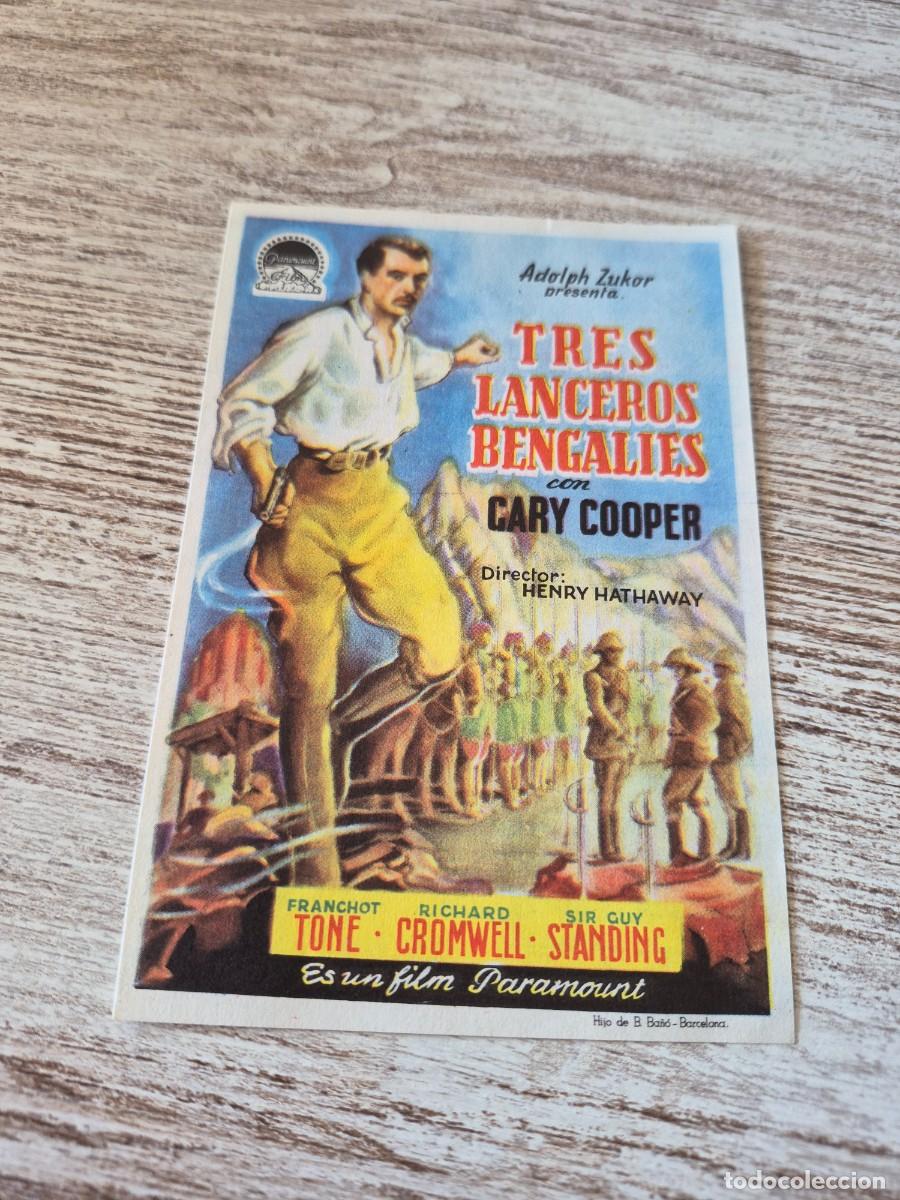 Cine: Tres Lanceros Bengalies | Cary Cooper | Programa cine folleto