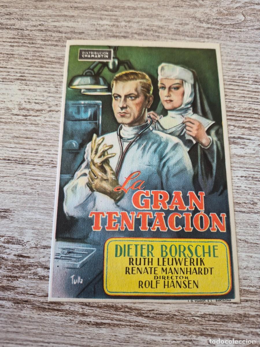 Cine: La gran tentacion | Dieter Borsche Ruth leuwerik | Cine Arcinema | Programa cine folleto
