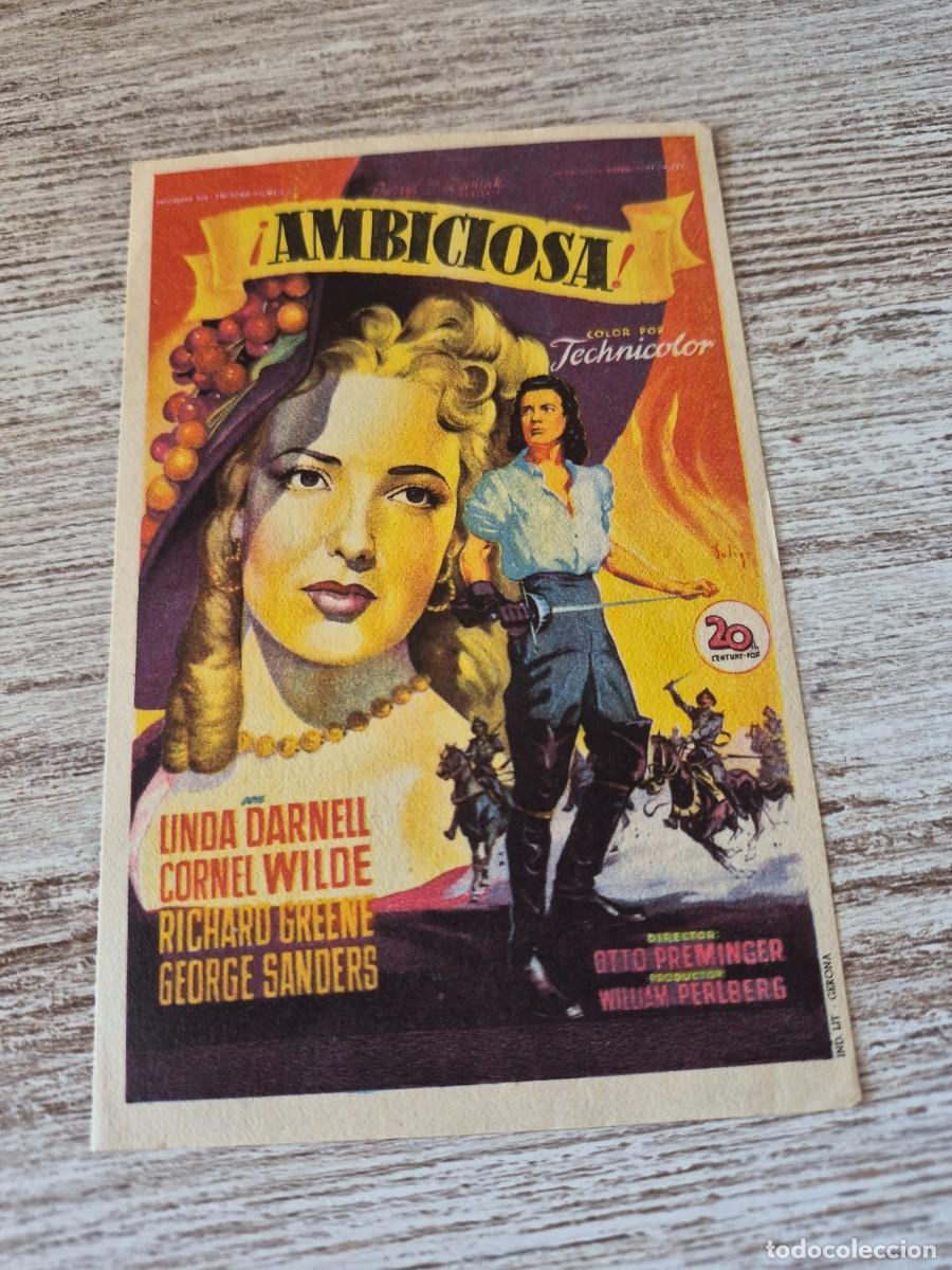 Cine: Ambiciosa | Linda Darnell Cornel Wilde | Programa cine folleto