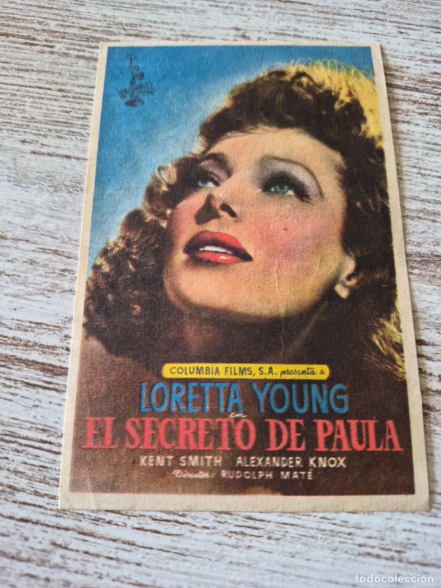 Cine: El secreto de Paula | Loretta Young kent smith alexander knox | Programa cine folleto