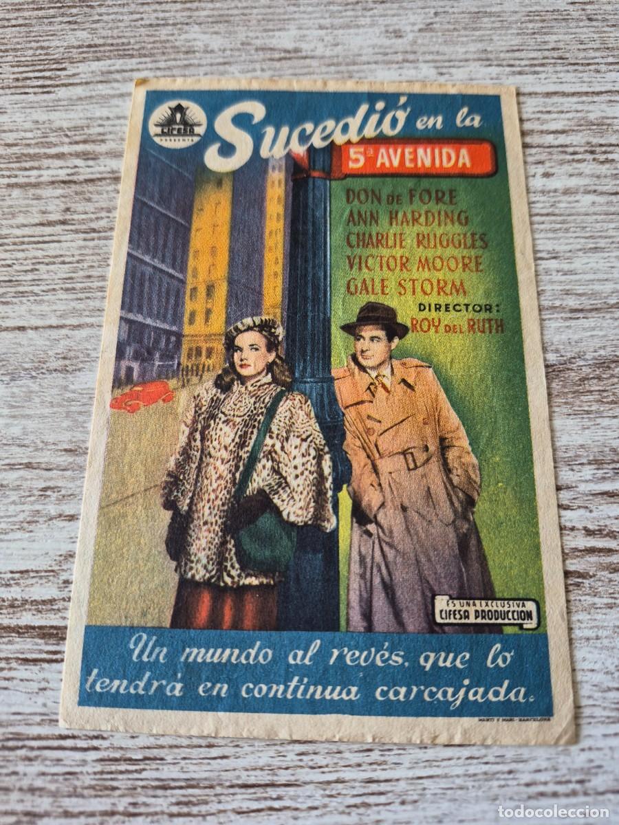 Cine: Sucedio en la 5ta avenida | Don de fore Ann Harding Charlie Ruggles | Programa cine folleto
