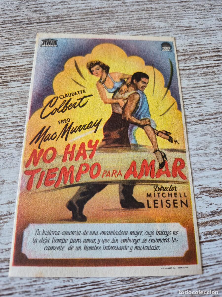 Cine: No hay tiempo para amar | Claudette Colbert Fred Mac Murray | Programa cine folleto