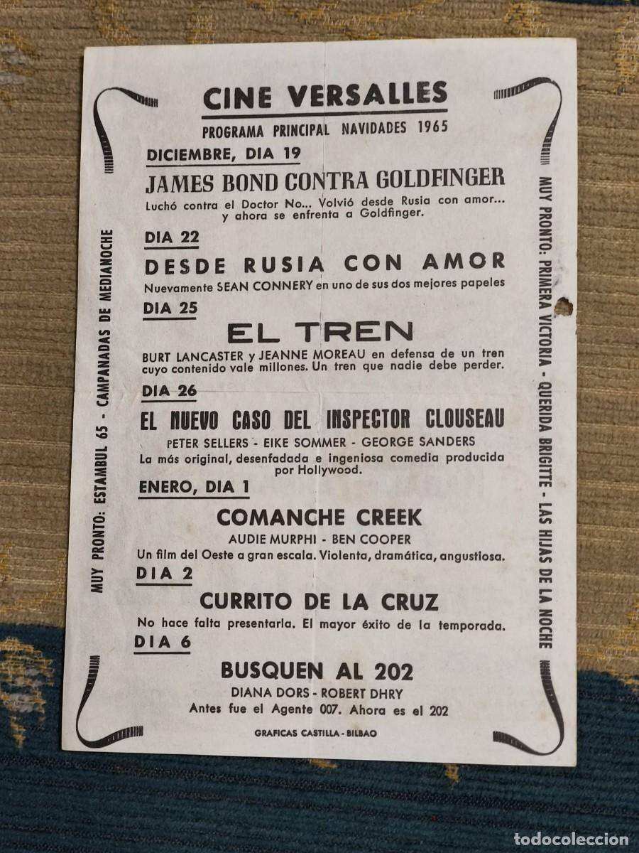 Cine: Programa de mano Currito de la Cruz. Cine Versalles, Tudela. Navarra. 1965