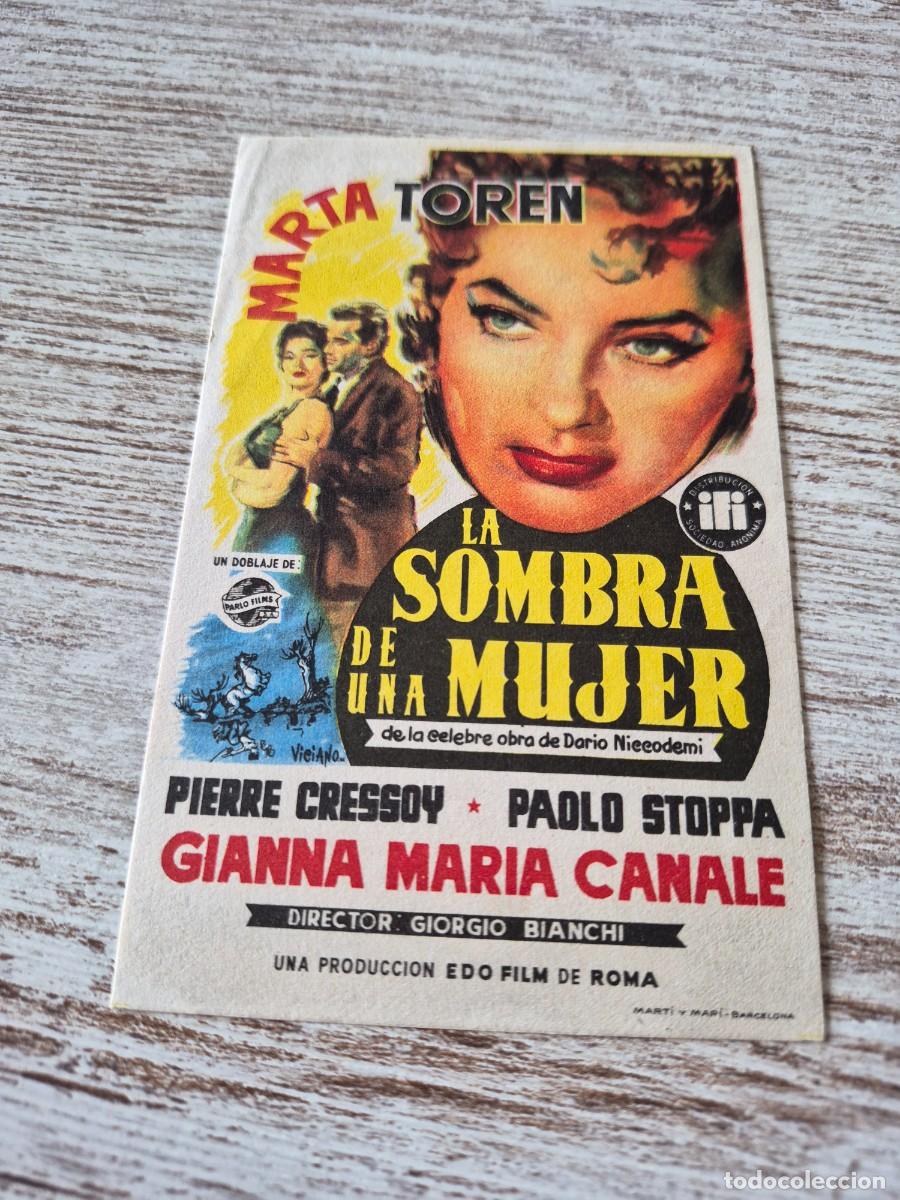 Cine: La sombra de una mujer | Marta Toren Pierre Cressoy Gianna Maria Canale | Programa cine folleto