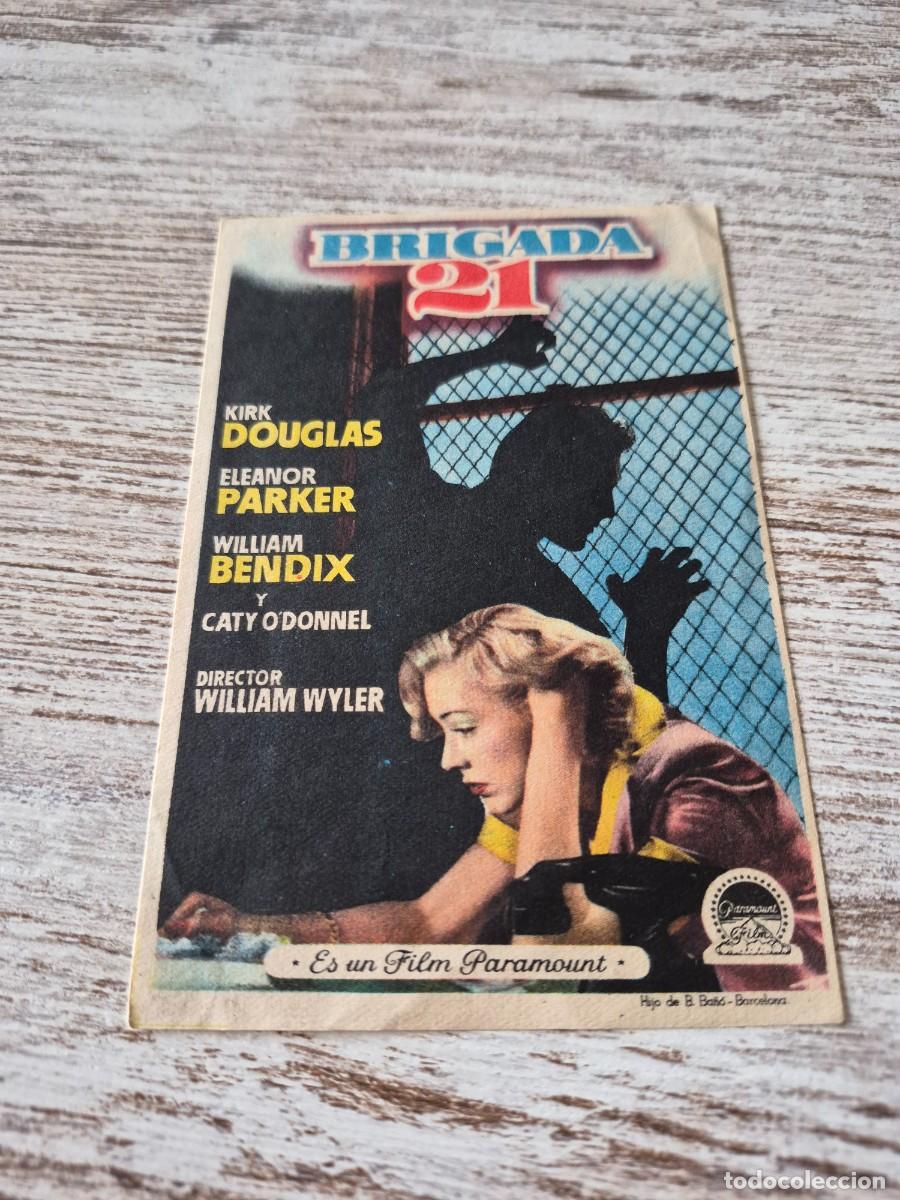 Cine: Brigada 21 | kirk Douglas Eleanor Parker | Programa cine folleto