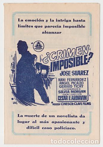 Cine: &iquest;CRIMEN IMPOSIBLE? (programa local con publicidad)