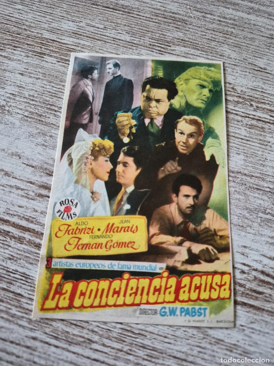 Cine: La conciencia acusa | Aldo Fabrizi Jean Marais Fernando Fernan G&oacute;mez | Programa cine folleto