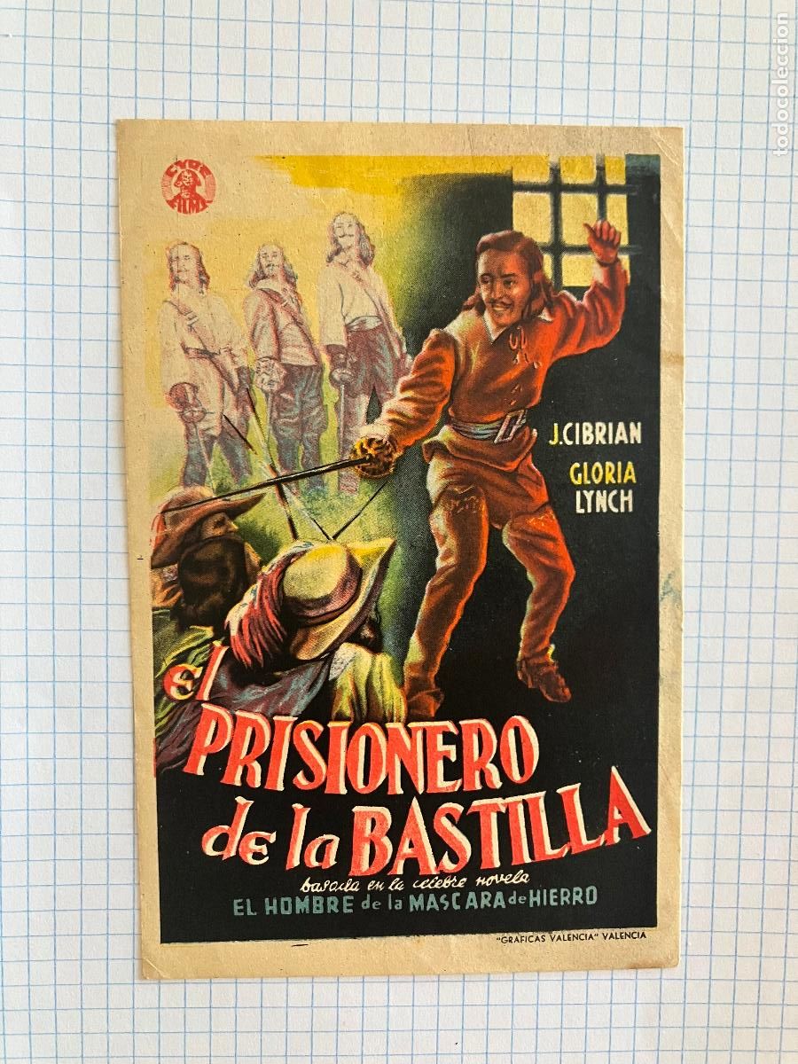 Cine: El prisionero de la Bastilla - Programa de cine S/P