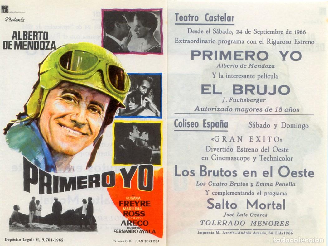 Cine: FOLLETO DE MANO ORIGINAL PRIMERO YO CINE TEATRO CARTELAR 1966 ALICANTE VALENCIA