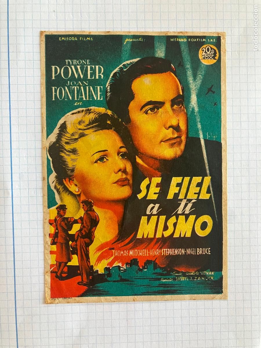 Cine: Se fiel a t&iacute; mismo - Programa de cine Badalona C/P 1945