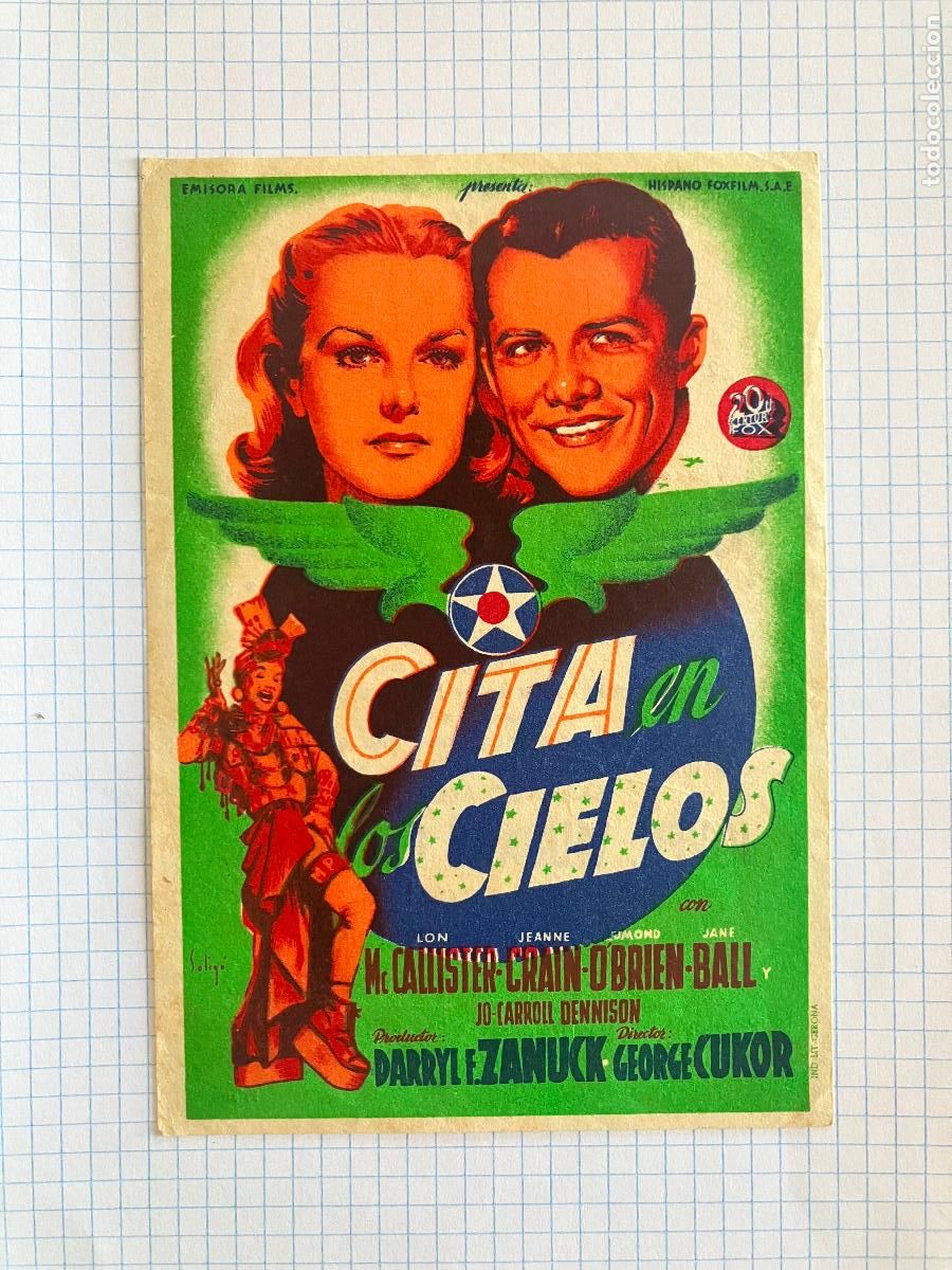 Cine: Cita en los cielos - Programa de cine Badalona C/P 1946