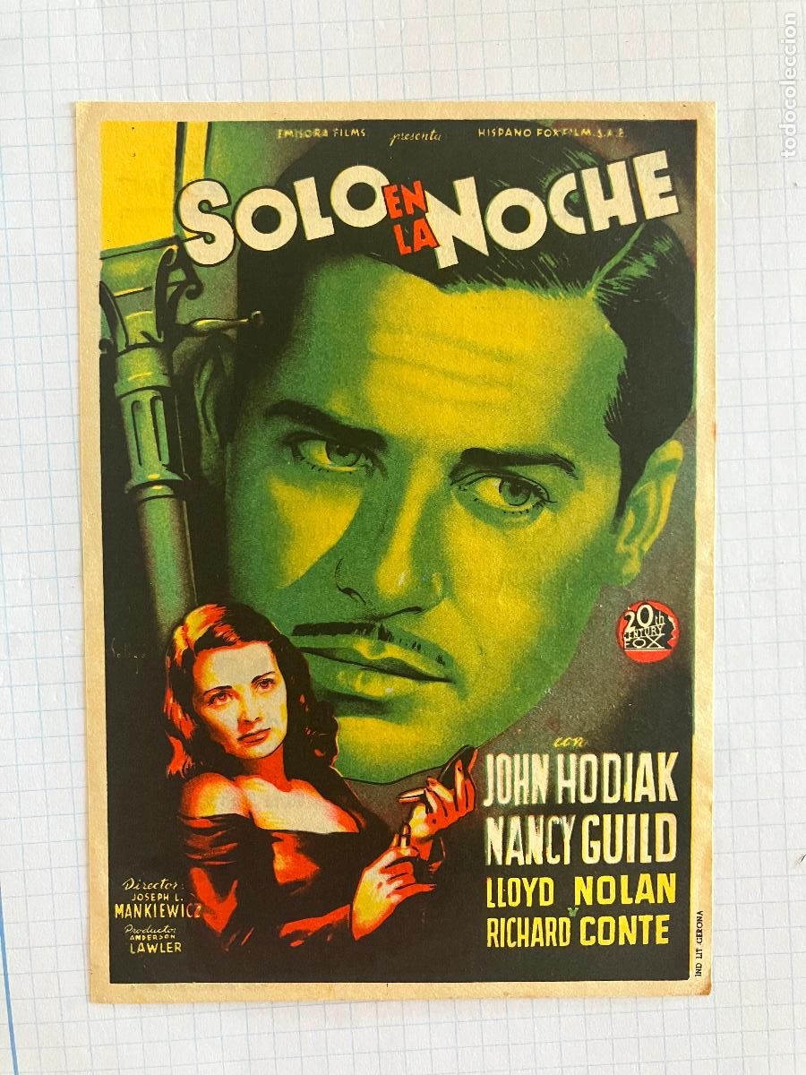Cine: Solo en la noche - Programa de cine Badalona C/P 1947