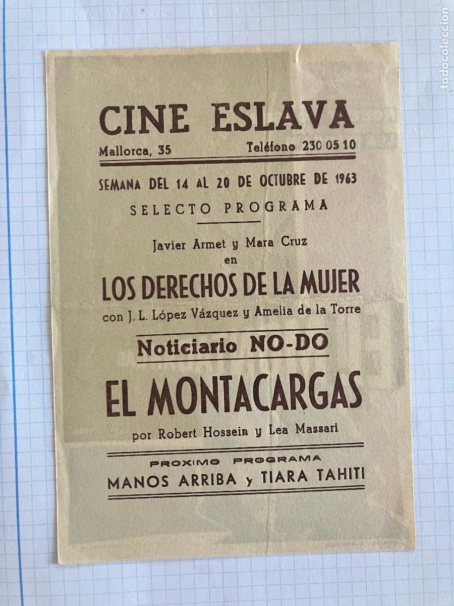 Cine: El montacargas - Programa de cine Badalona C/P 1953 - Foto 2