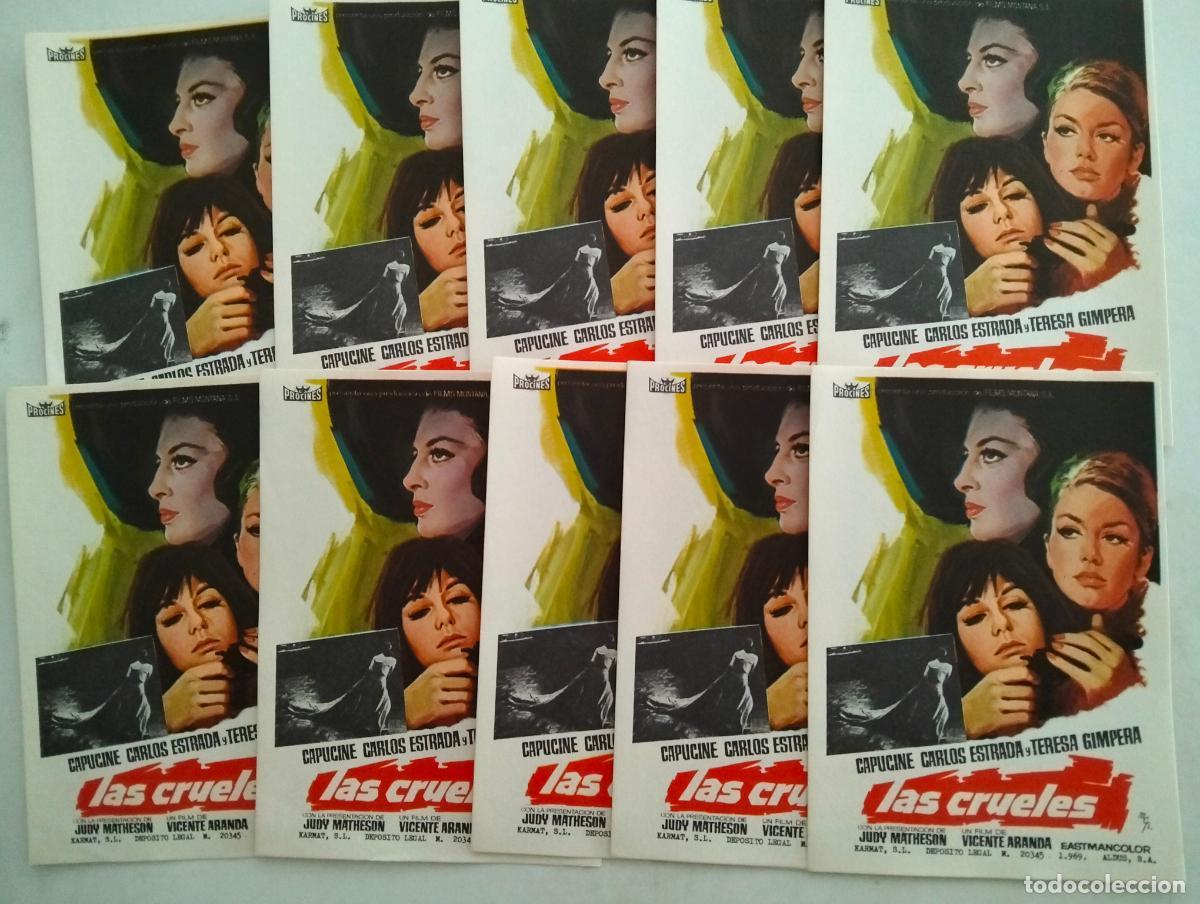 Cine: LOTE 10 FOLLETOS DE MANO LAS CRUELES, SIN PUBLICIDAD