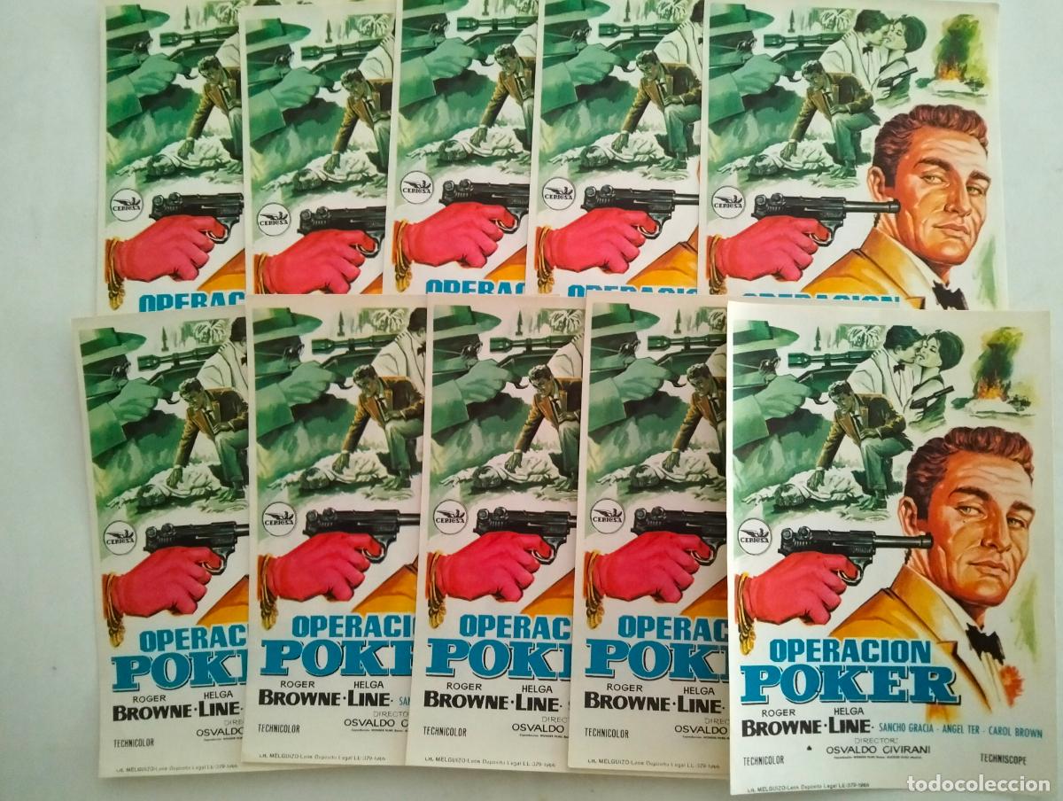 Cine: LOTE 10 FOLLETOS DE MANO OPERACION POKER, SIN PUBLICIDAD