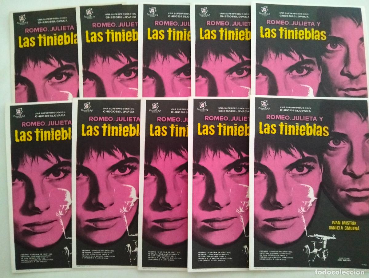 Cine: LOTE 10 FOLLETOS DE MANO ROMEO JULIETA Y LAS TINIEBLAS, SIN PUBLICIDAD