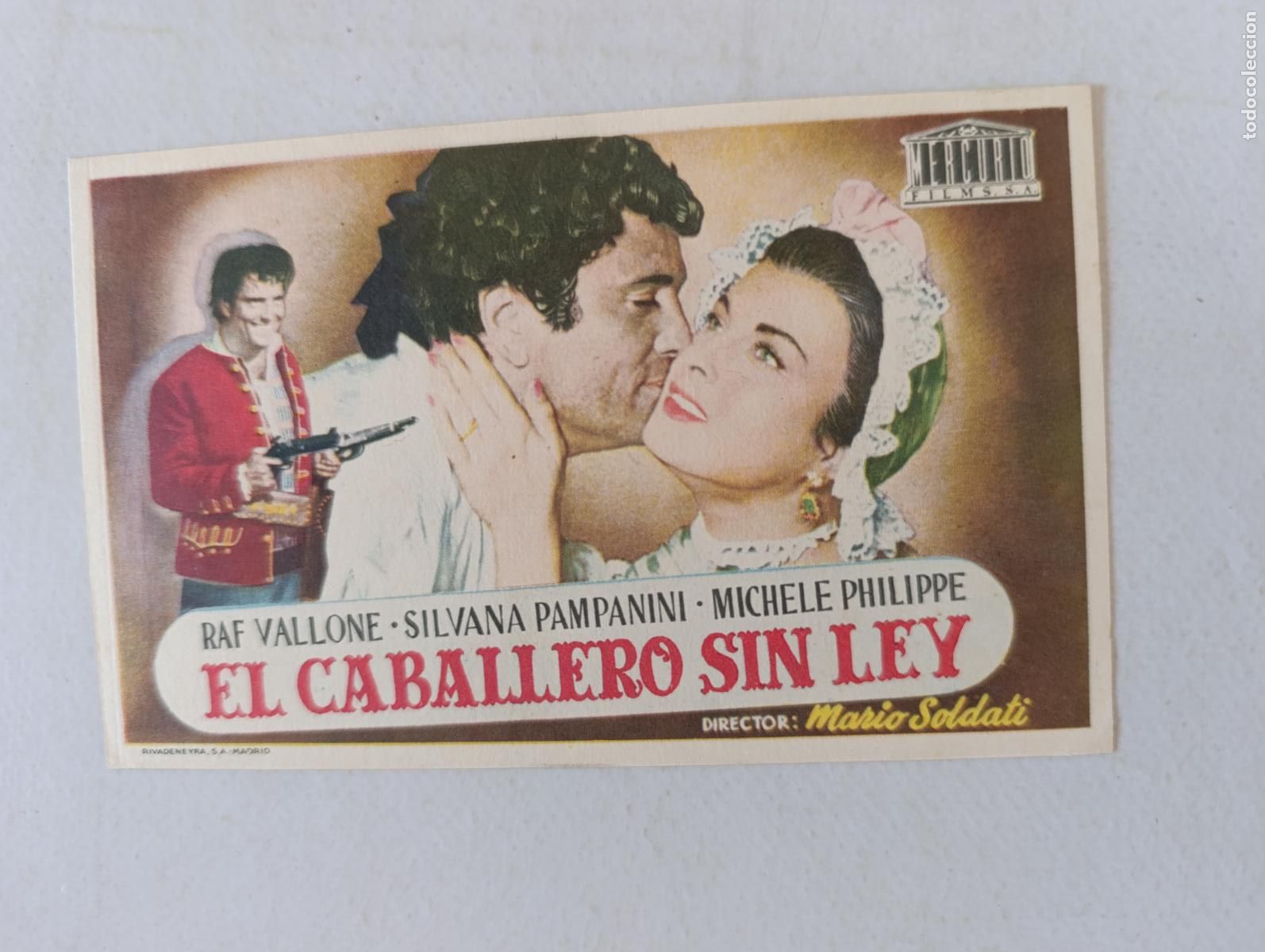 Cine: FOLLETO DE MANO - EL CABALLERO SIN LEY - RAF VALLONE, SILVANS PAMPANINI - SIN PUBLICIDAD (150F)