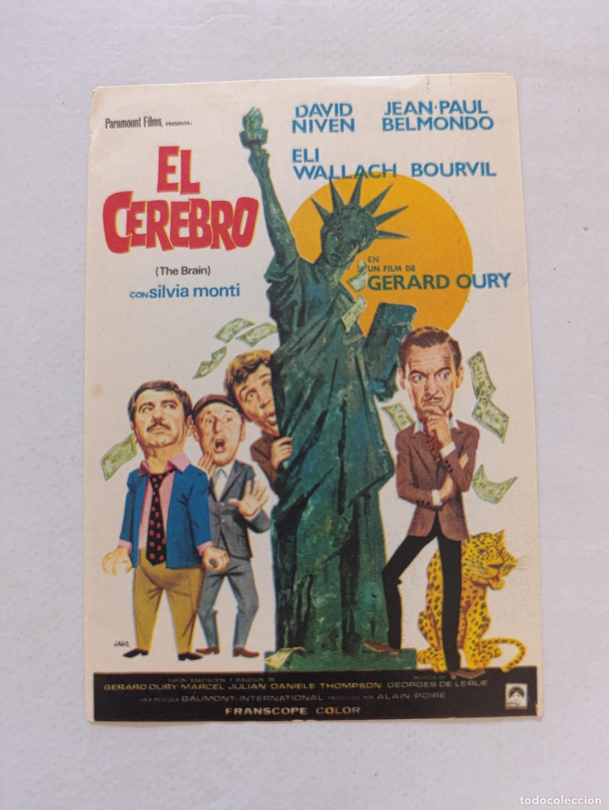 Cine: FOLLETO DE MANO - EL CEREBRO - DAVID NIVEN, JEAN-PAUL BELMONDO - SIN PUBLICIDAD (150F)