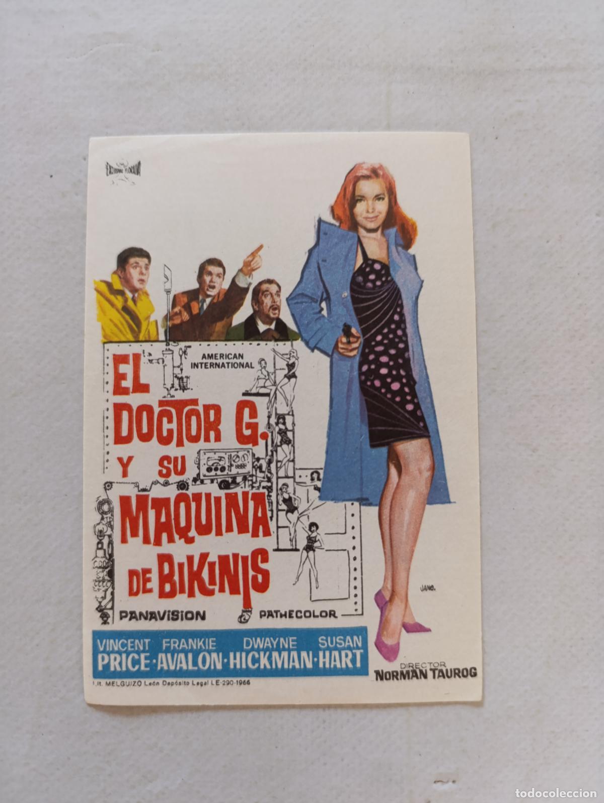 Cine: FOLLETO DE MANO - EL DOCTOR G. Y SU MAQUINA DE BIKINIS - VINCENT PRICE - SIN PUBLICIDAD (150H)