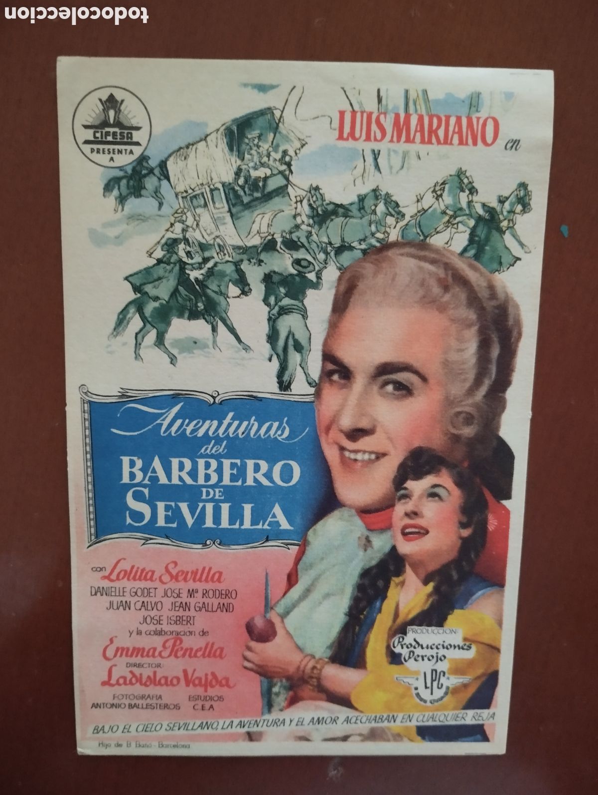 Cine: Folleto Programa de cine - LAS AVENTURAS DEL BARBERO DE SEVILLA