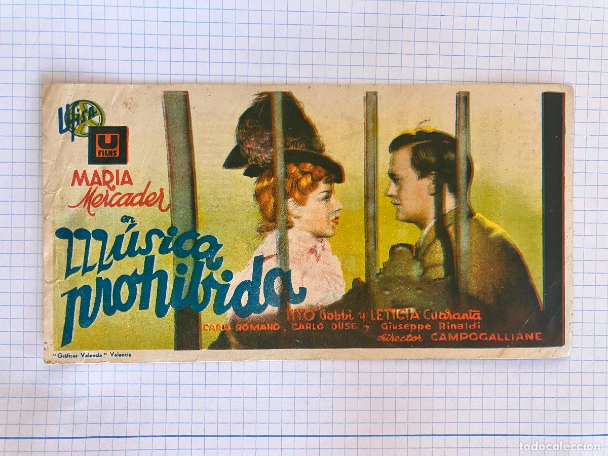 Cine: M&uacute;sica prohibida - Programa de cine Badalona 1943 C/P