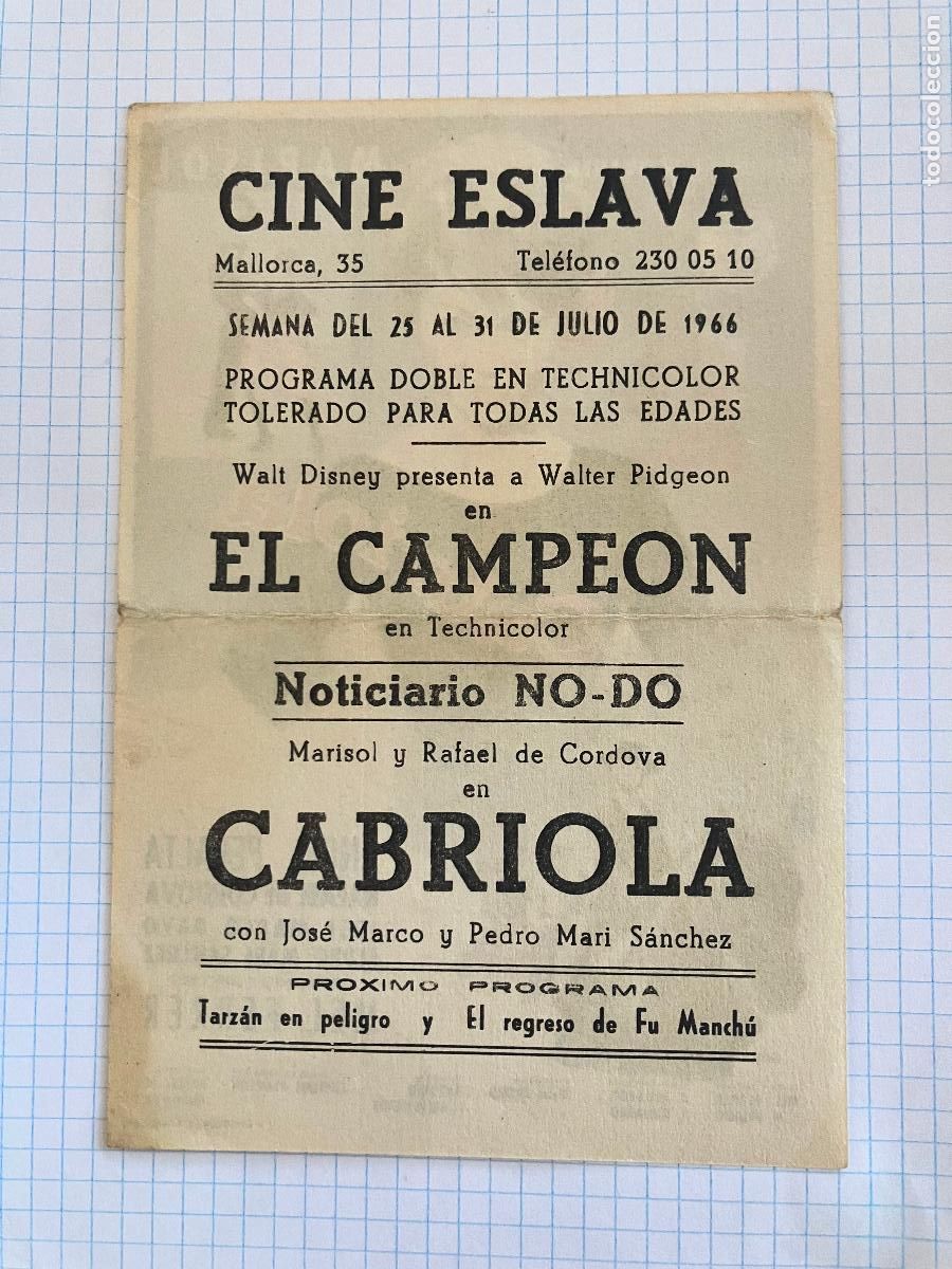 Cine: Cabriola - Con Marisol - Programa de cine Barcelona 1966 C/P - Foto 2