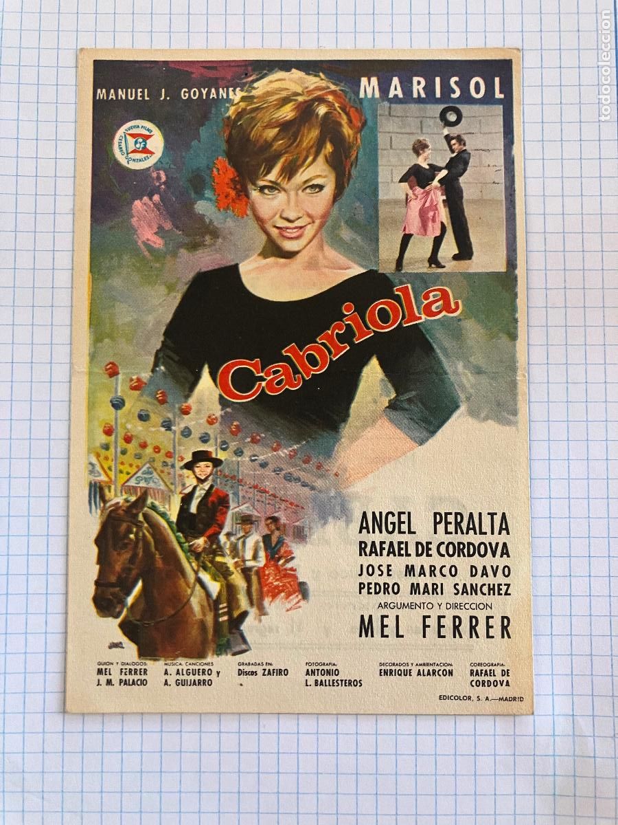 Cine: Cabriola - Con Marisol - Programa de cine Barcelona 1966 C/P